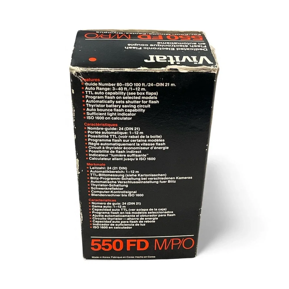 Vivitar Auto Thyristor 550FD M/P/O Dedicated Electronic Flash Camera Photography